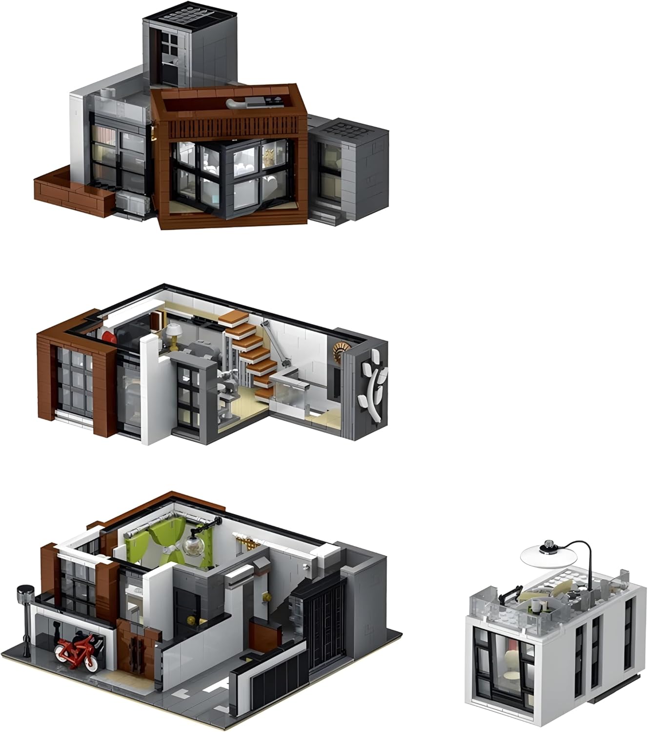 General Jim's Modern Cubist Villa Modular City Building Blocks MOC Bricks Set | Compatible with Lego City Sets and Other Major Brands