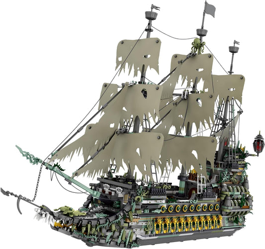 NUTCRACKER Pirate Ship Building Blocks Set, Ghost Ship Flying Dutchman Large MOC Pirate Ship Construction Model, Sailing Boat Toy Building Set, Christmas Birthday Gift for Adult Kid 14+ (5865 Pieces)