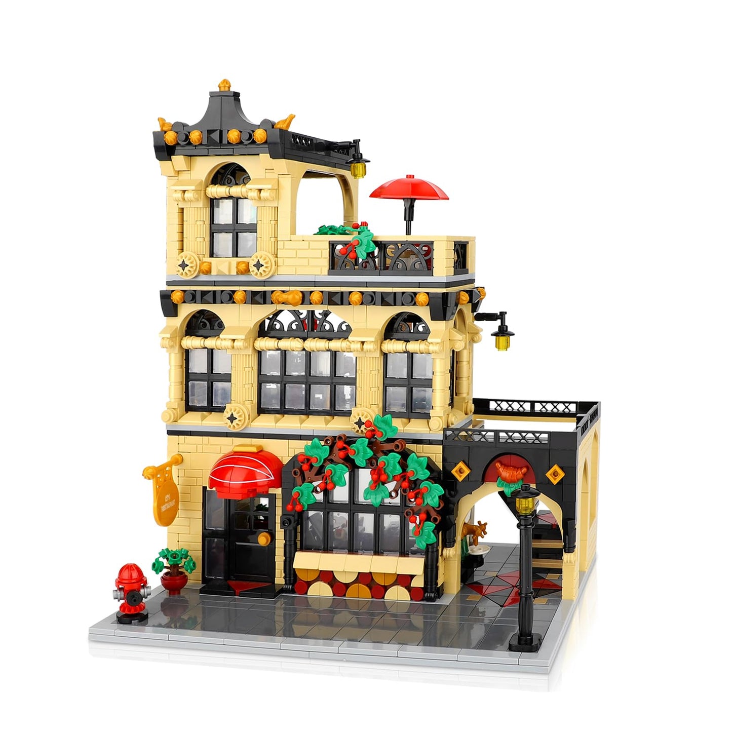 City Coffee Shop Building Blocks Set- Compatible with Lego City House, Architecture Modular Building Three-Story House Building Blocks for Adults (1443pcs)