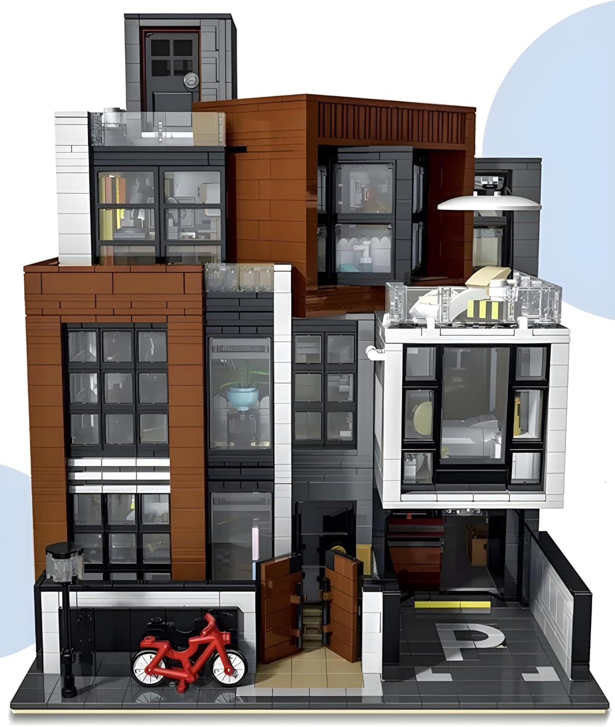 General Jim's Modern Cubist Villa Modular City Building Blocks MOC Bricks Set | Compatible with Lego City Sets and Other Major Brands