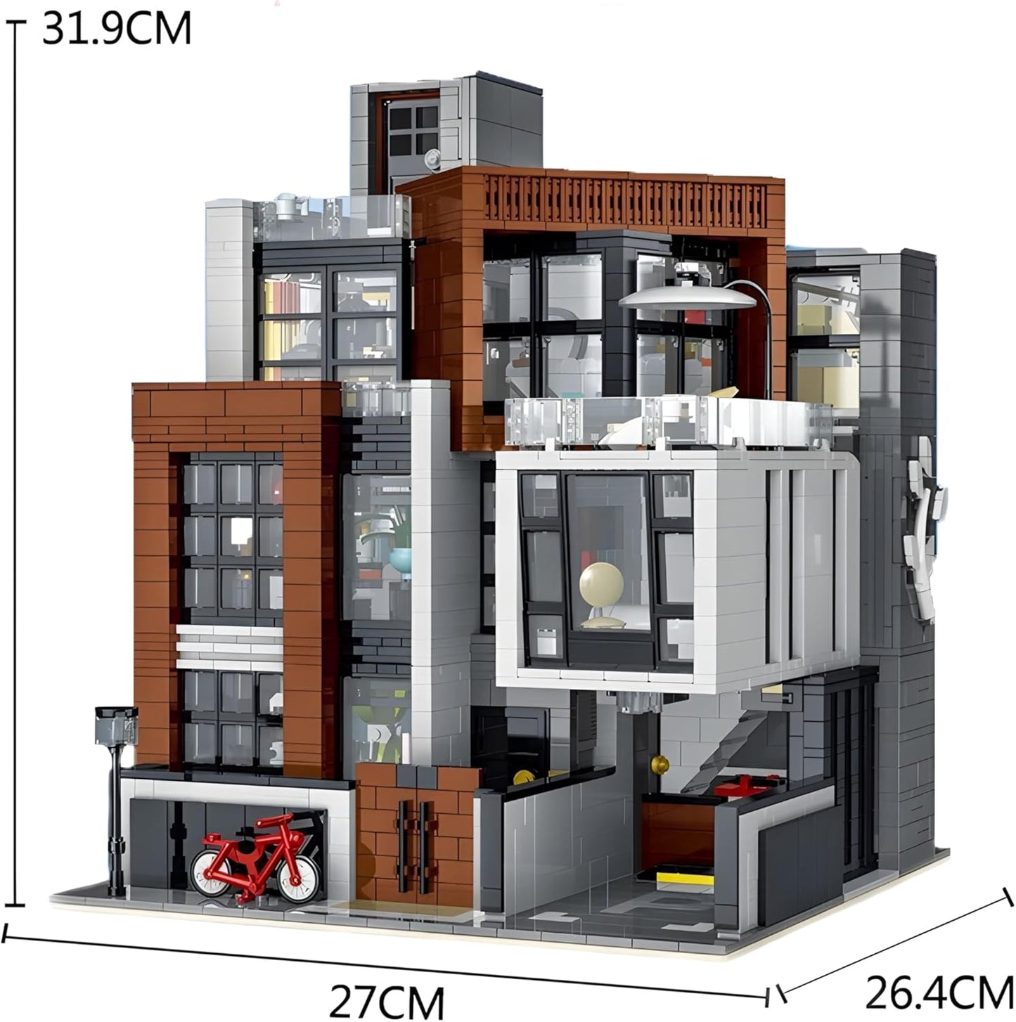 General Jim's Modern Cubist Villa Modular City Building Blocks MOC Bricks Set | Compatible with Lego City Sets and Other Major Brands